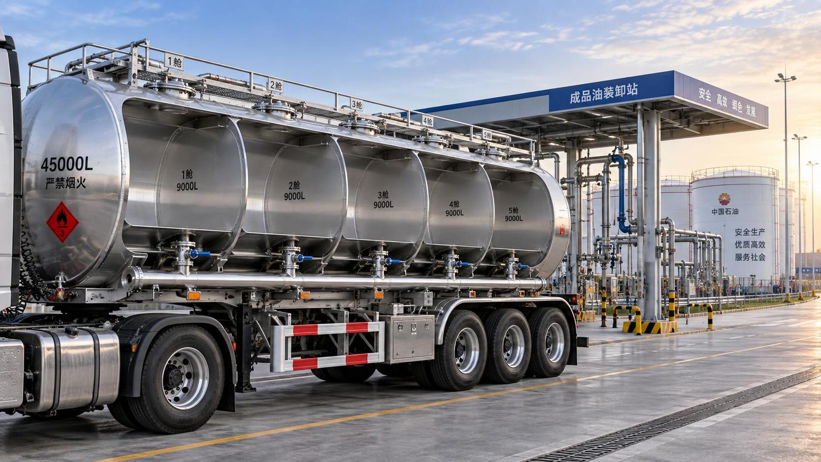 How many compartments should a 3-Axle 45000L Oil Tanker Trailer have