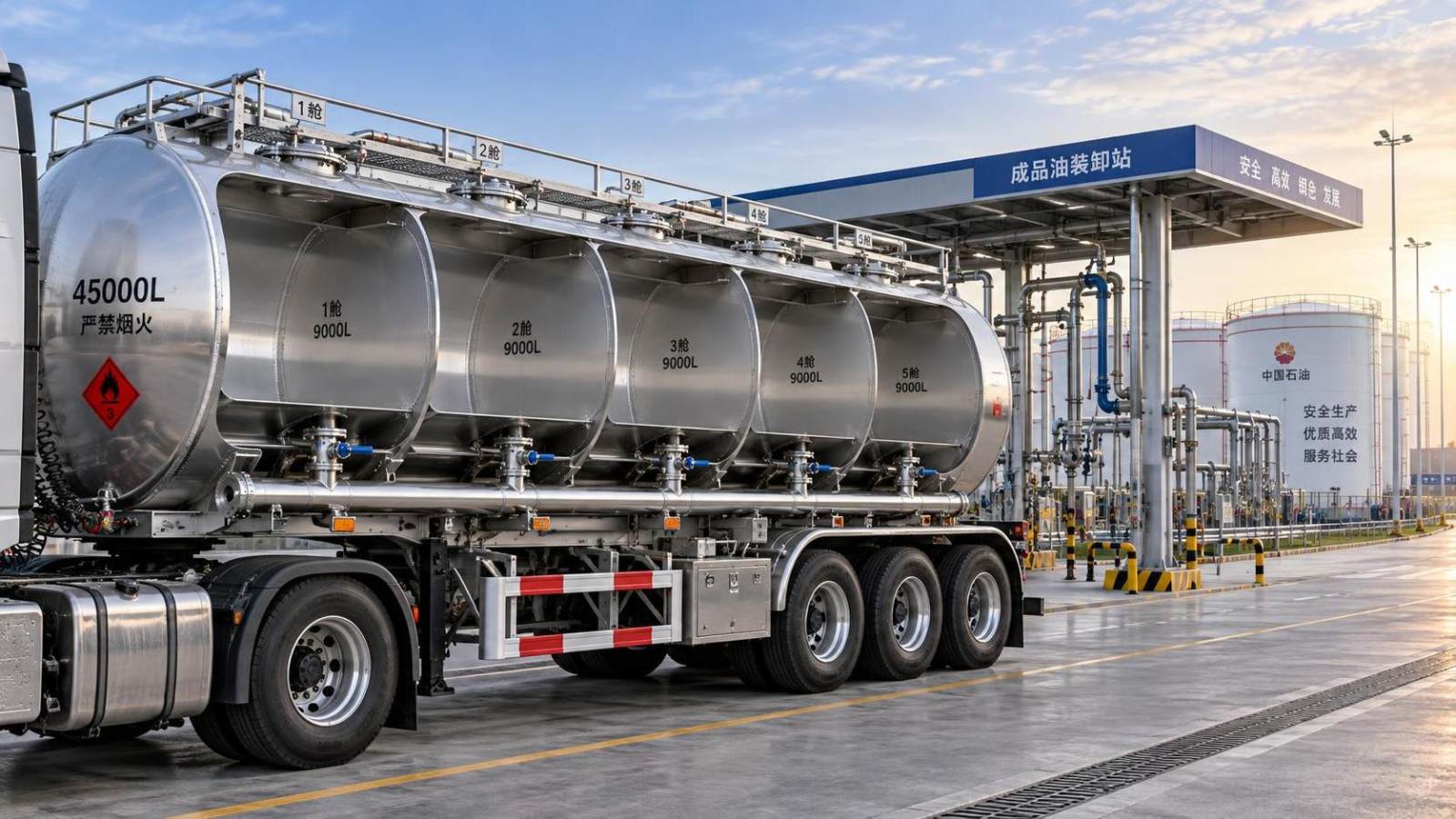 How many compartments should a 3-Axle 45000L Oil Tanker Trailer have