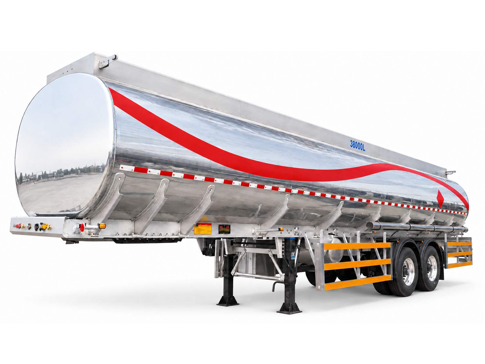 38000L Aluminum Alloy Straight-Beam Split-Type Fuel Tanker Trailer