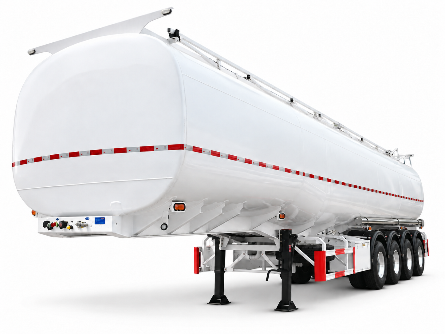 Semi-remorque-citerne à carburant à col de cygne de 45 000 L à 4 essieux