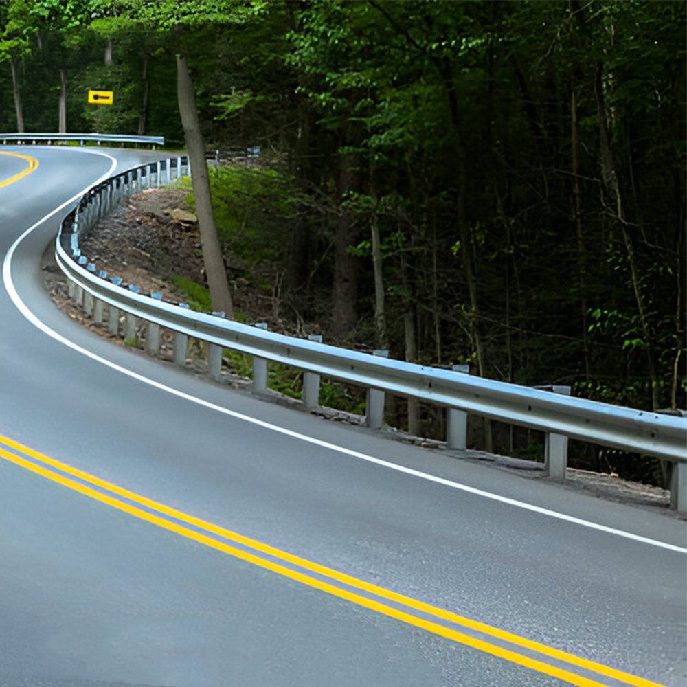 Bend Highway Guardrail