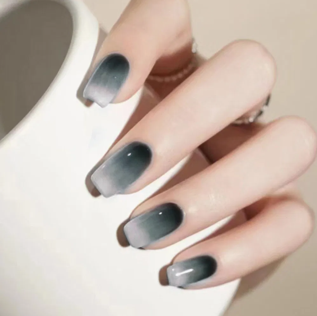 Gradient Smudged Wearable Nail Sticker Patch French Wear Nail Patch