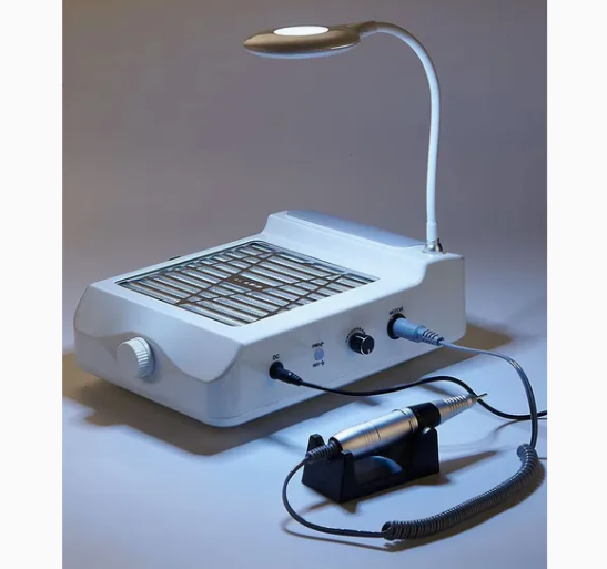 Multi-Function Nail Drill Dust Collector Polish Purify and Lighting 4 in 1 Nail Dust Collector