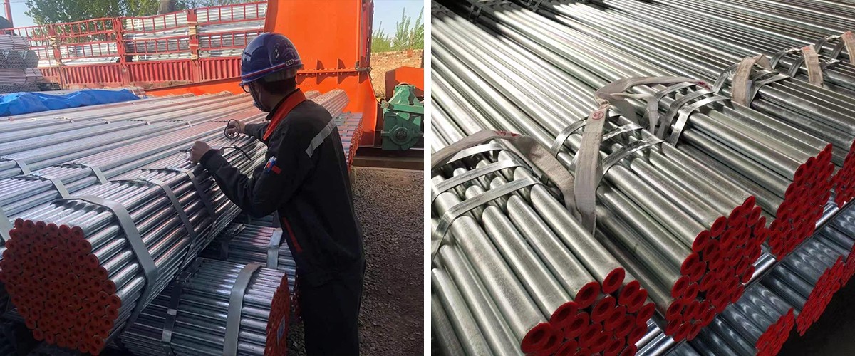 Gas-specific hot-dip galvanized steel pipe