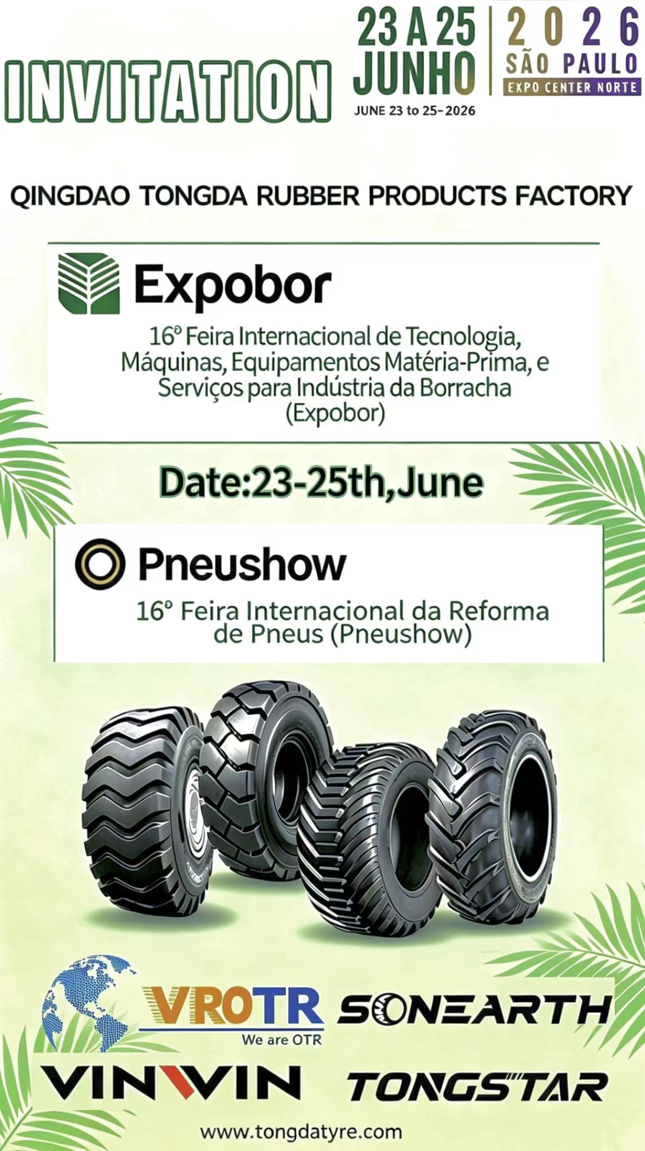 Qingdao Tongda Rubber to Exhibit at Expobor & Pneushow 2026, São Paulo Brazil (Jun.23-25) Qingdao Tongda Rubber to Exhibit at Expobor & Pneushow 2026, São Paulo Brazil (Jun.23-25)