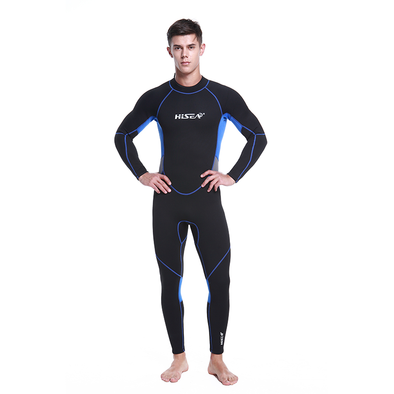 HISEA diving suit thick men's one-piece long sleeved warm 3MM jellyfish suit deep snorkeling suit adult couple surfing suit