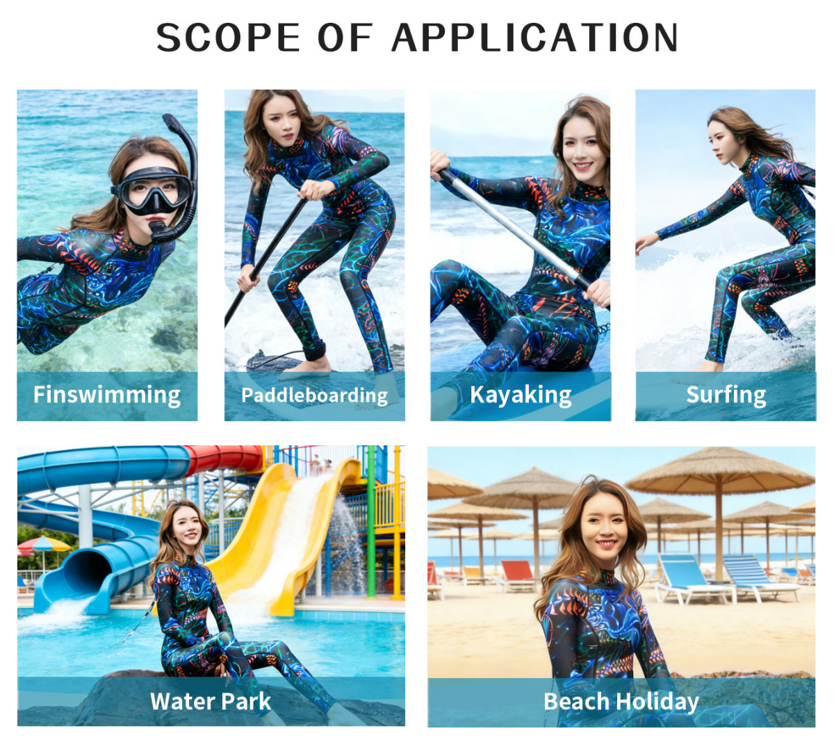No.M002 Hisea 3mm Women Full Length Wetsuit, Long Sleeve One Piece Zipper Diving Suit, Thermal Sun Protection for Snorkeling & Surfing