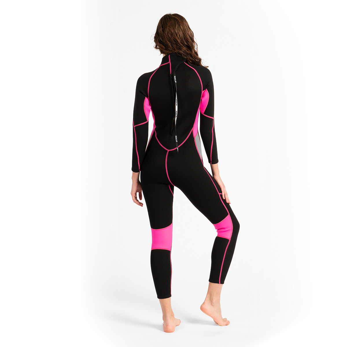 No.M005 3mm Couple One Piece Wetsuits, Long Sleeve Full Length Thermal UV Protection Suit for Surfing, Drifting & Snorkeling