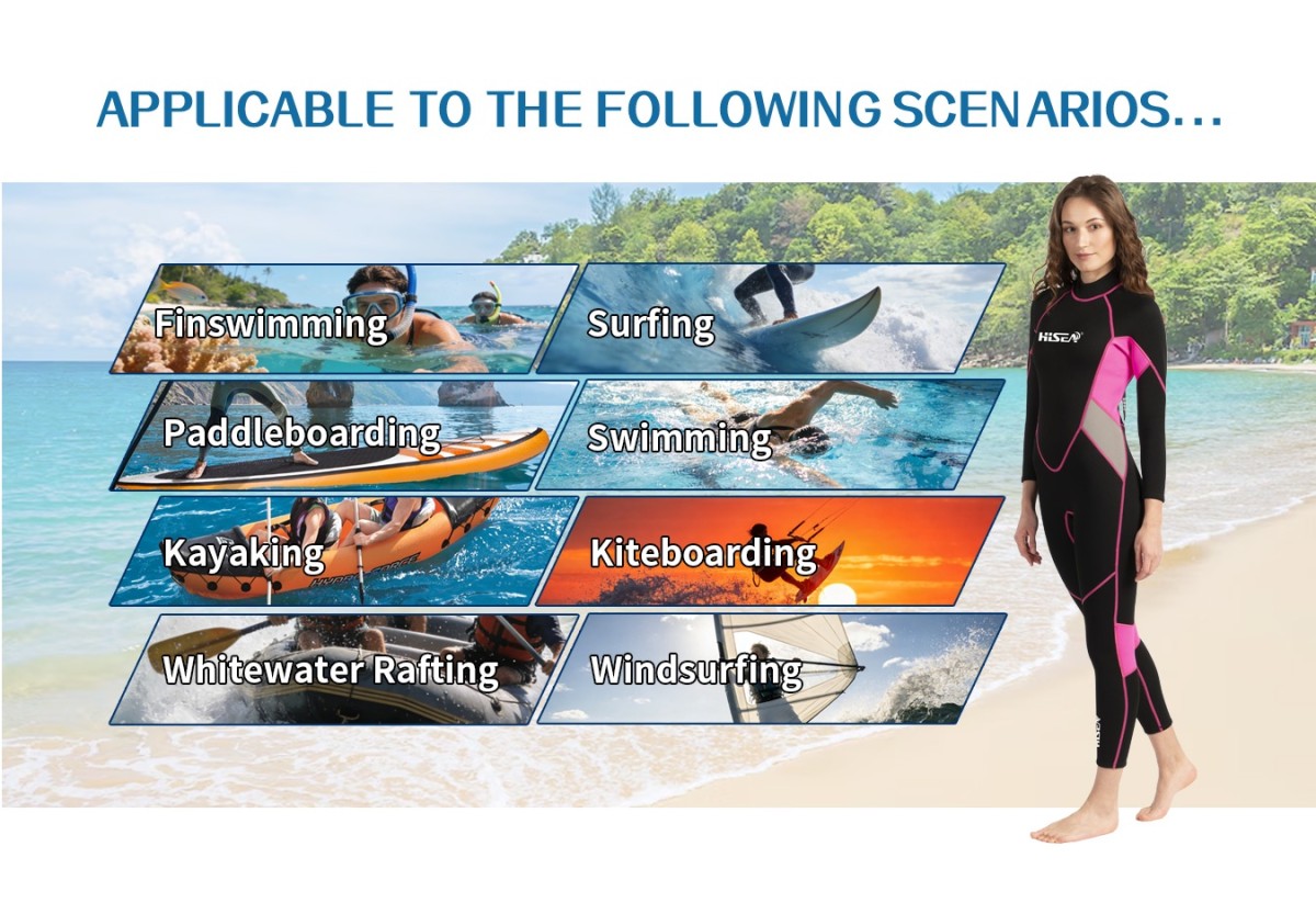 M005_09 Couple 3mm Full Body Wetsuit Thermal Sun Protection for Surf Snorkel Drift