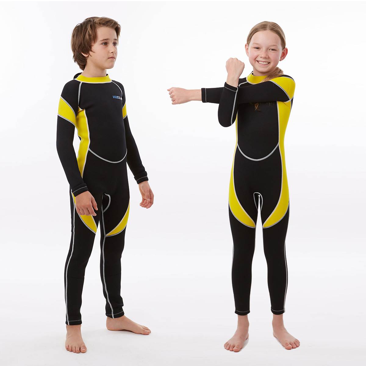 No.M014 2.5mm Neoprene Kids One Piece Long Sleeve Wetsuit for Boys Girls Surf Snorkeling