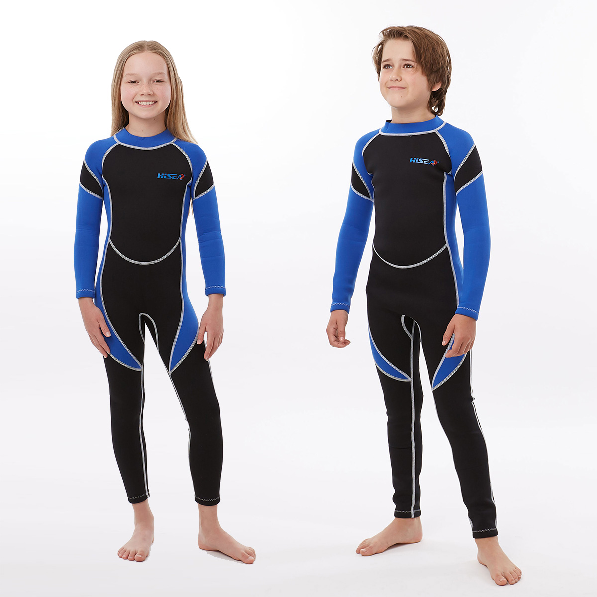No.M014 2.5mm Neoprene Kids One Piece Long Sleeve Wetsuit for Boys Girls Surf Snorkeling