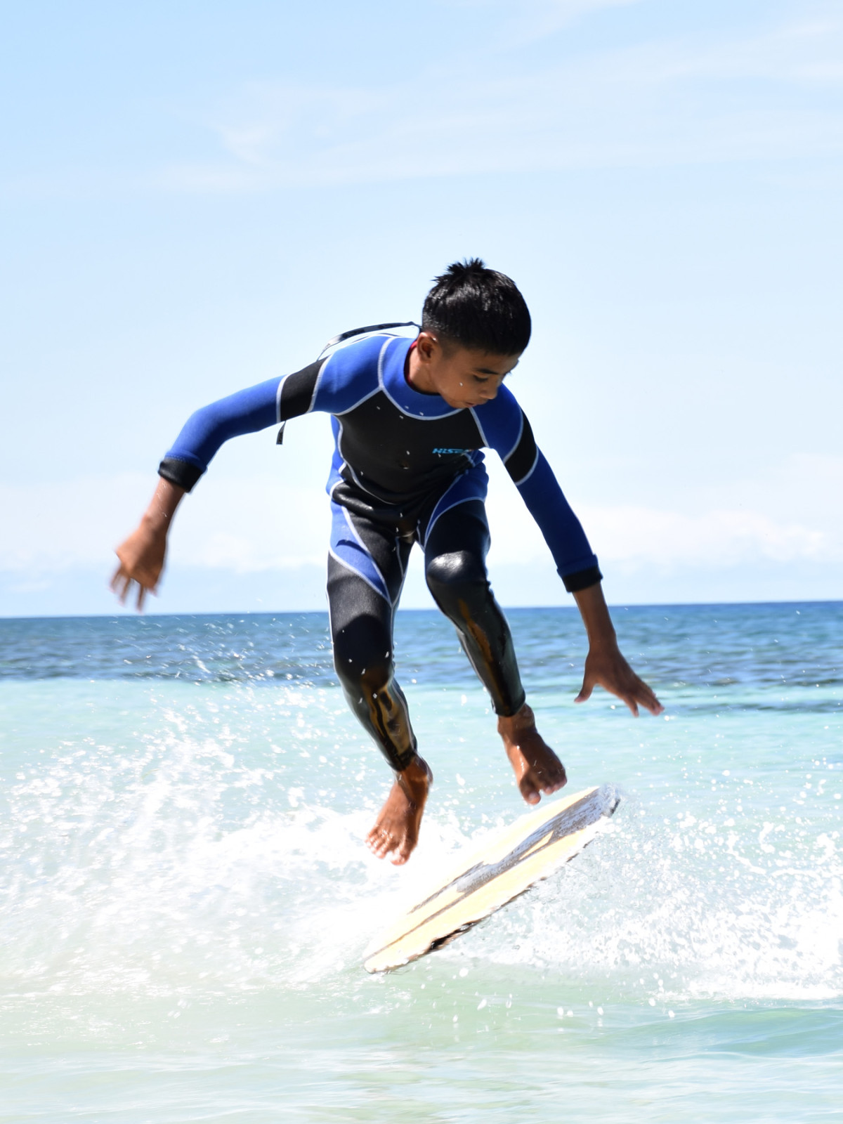 7 No.M014 2.5mm Neoprene Kids One Piece Long Sleeve Wetsuit for Boys Girls Surf Snorkeling