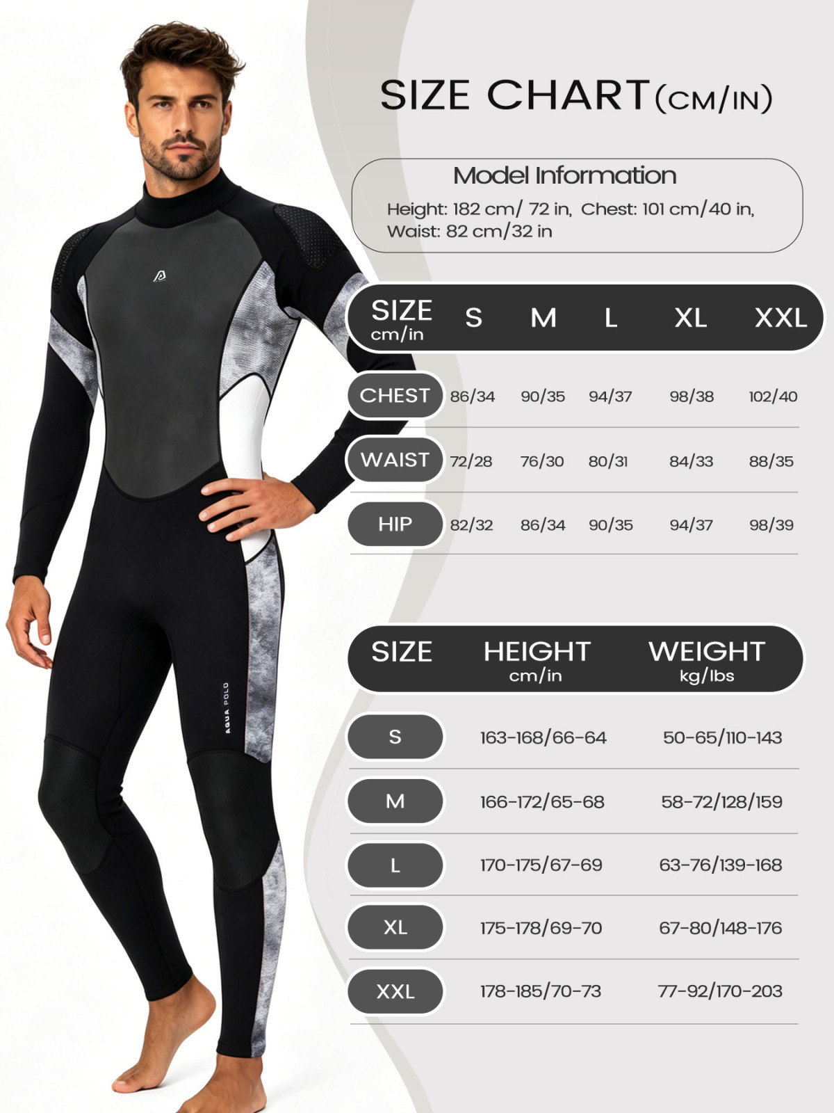 No.M245-246 Men's wetsuit, one-piece diving suit, full body wetsuit, neoprene wetsuit, scuba diving, surfing suit, warm wetsuit, waterproof diving suit