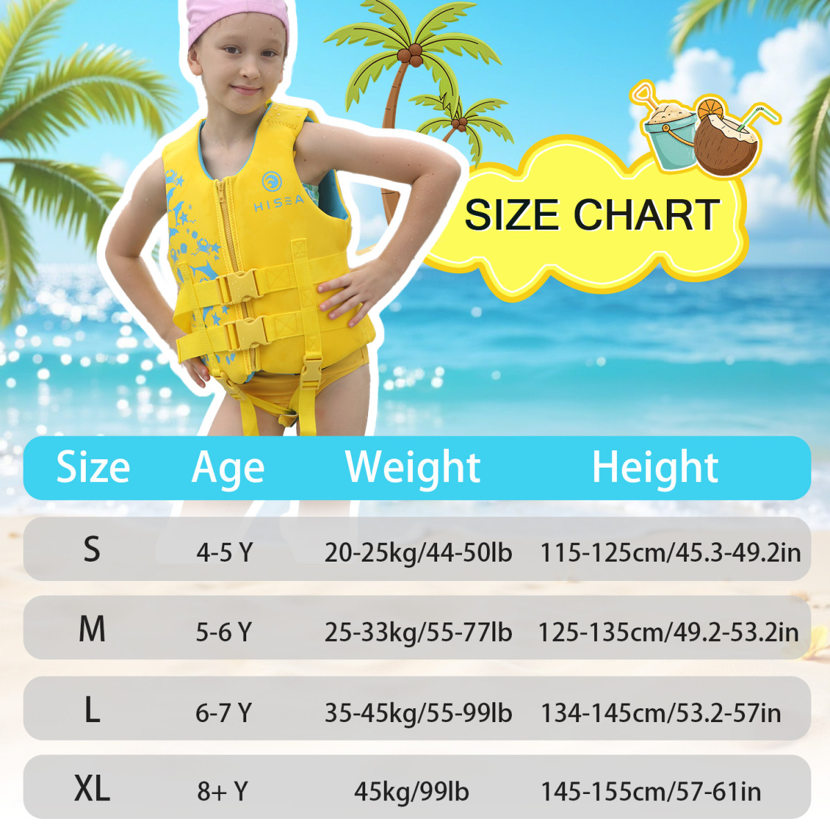 画板 4 No.L066 Kids Life Vest Neoprene Adjustable Child Swim Life Jacket for Water Sports Boating Pool