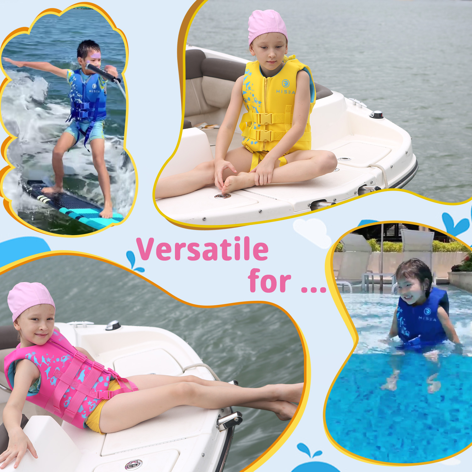 No.L066 Kids Life Vest Neoprene Adjustable Child Swim Life Jacket for Water Sports Boating Pool