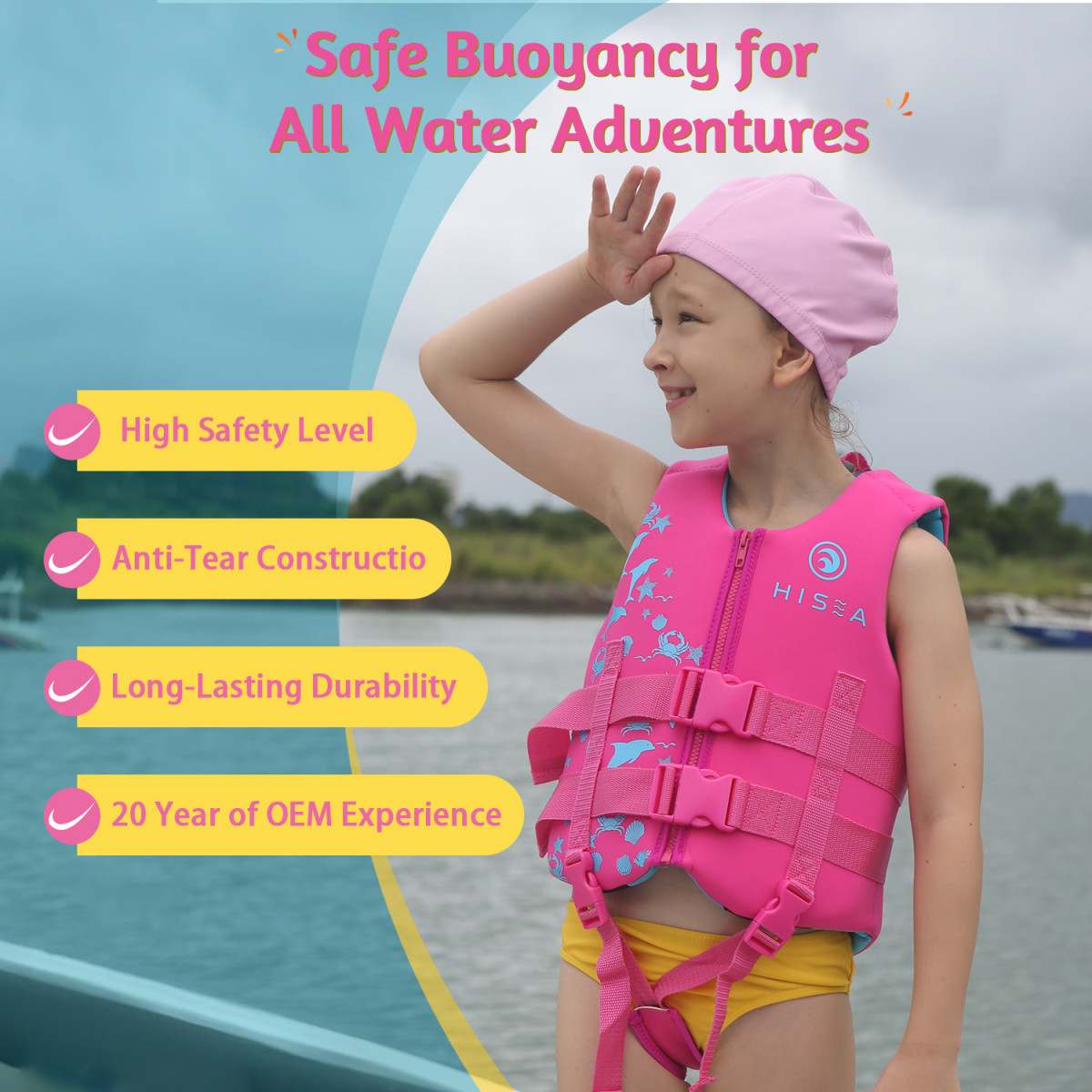 画板 2 No.L066 Kids Life Vest Neoprene Adjustable Child Swim Life Jacket for Water Sports Boating Pool