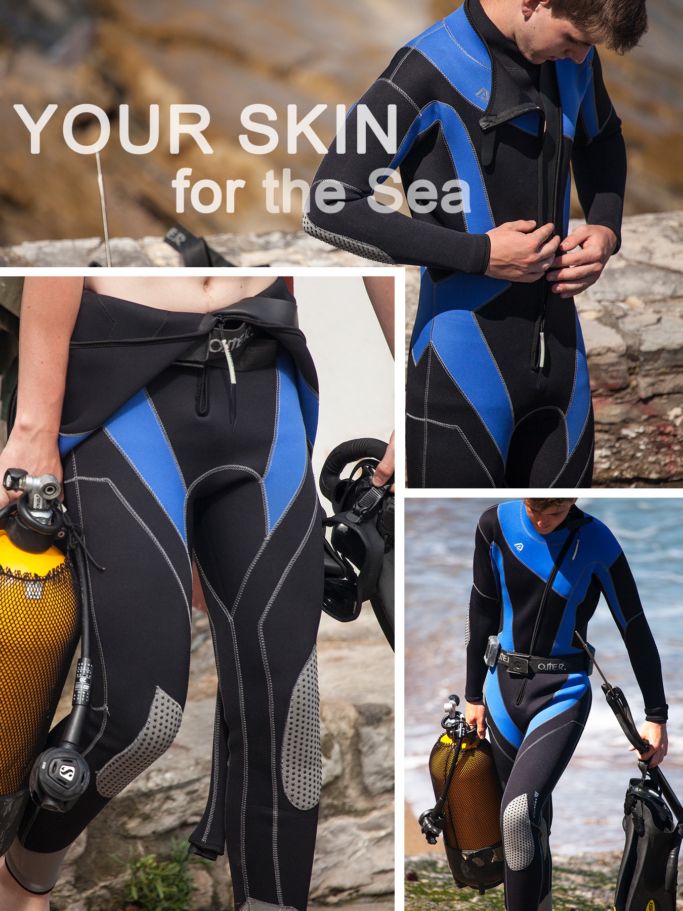 No.150-152 Mens 3mm Neoprene Full Body One Piece Wetsuit Ultra Stretch Scuba Diving Suit