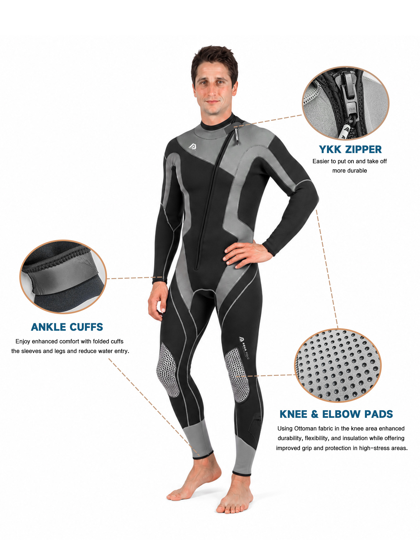 No.150-152 Mens 3mm Neoprene Full Body One Piece Wetsuit Ultra Stretch Scuba Diving Suit
