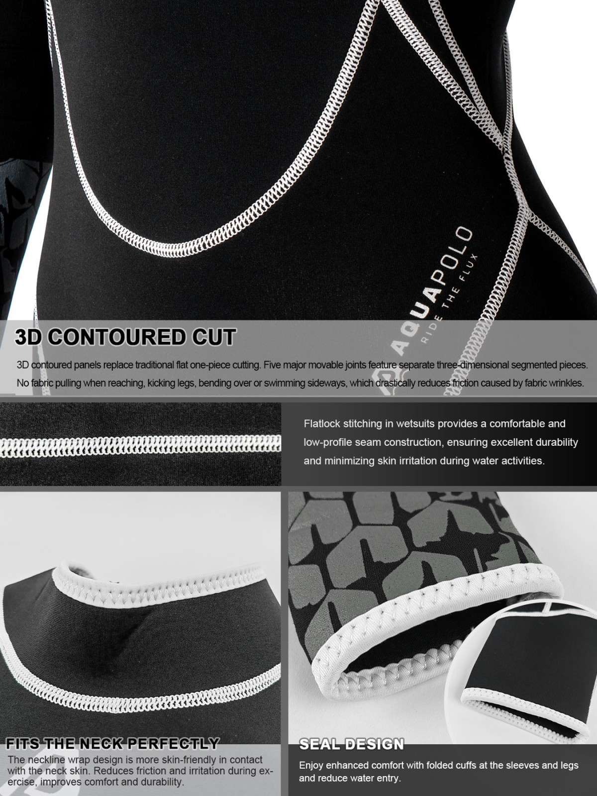 5 No.223-M224 Slim Fit Womens One Piece Wetsuit Thermal Fullsuit for Freediving Surfing