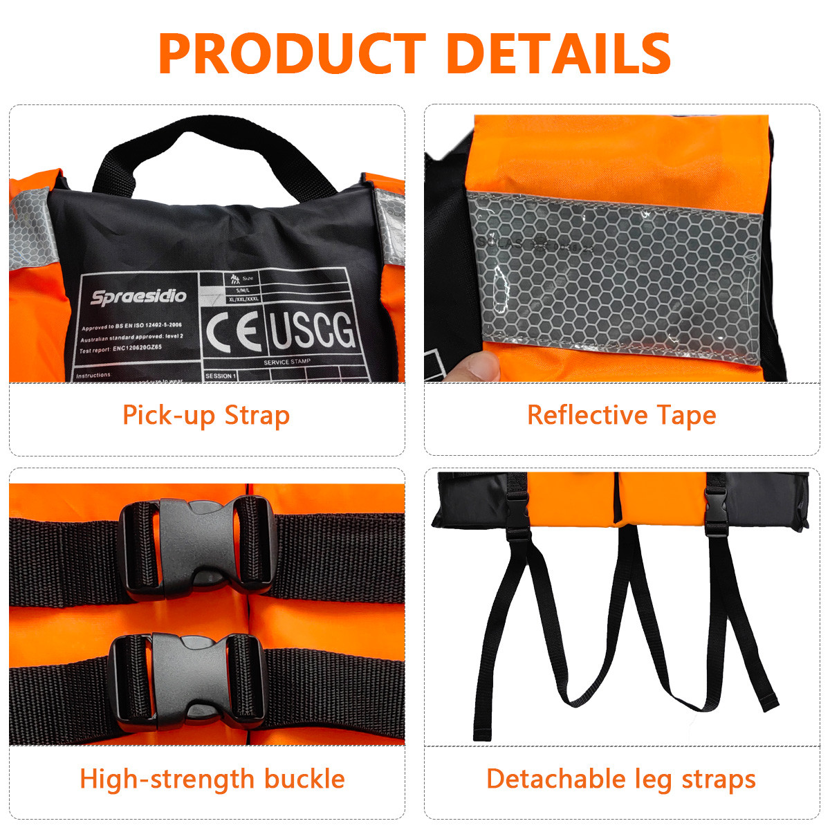 No.L184 Hisea Automatic Inflatable Car Life Vest with Window Breaker, Portable Compact Vehicle Emergency Anti-Drowning Life Jacket for Adult Flood Water Escape