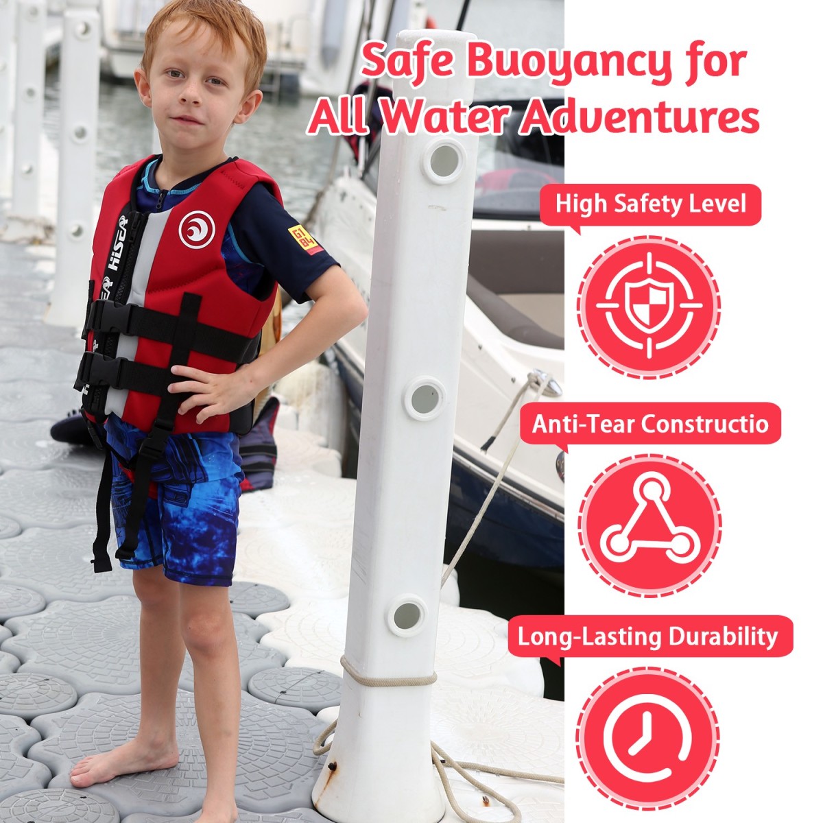 画板 2 Kids Neoprene Buoyancy Swim Vest Adjustable Safety Strap | YourBrand