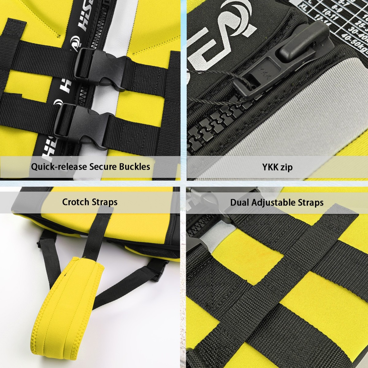 画板 3 Kids Neoprene Buoyancy Swim Vest Adjustable Safety Strap | YourBrand