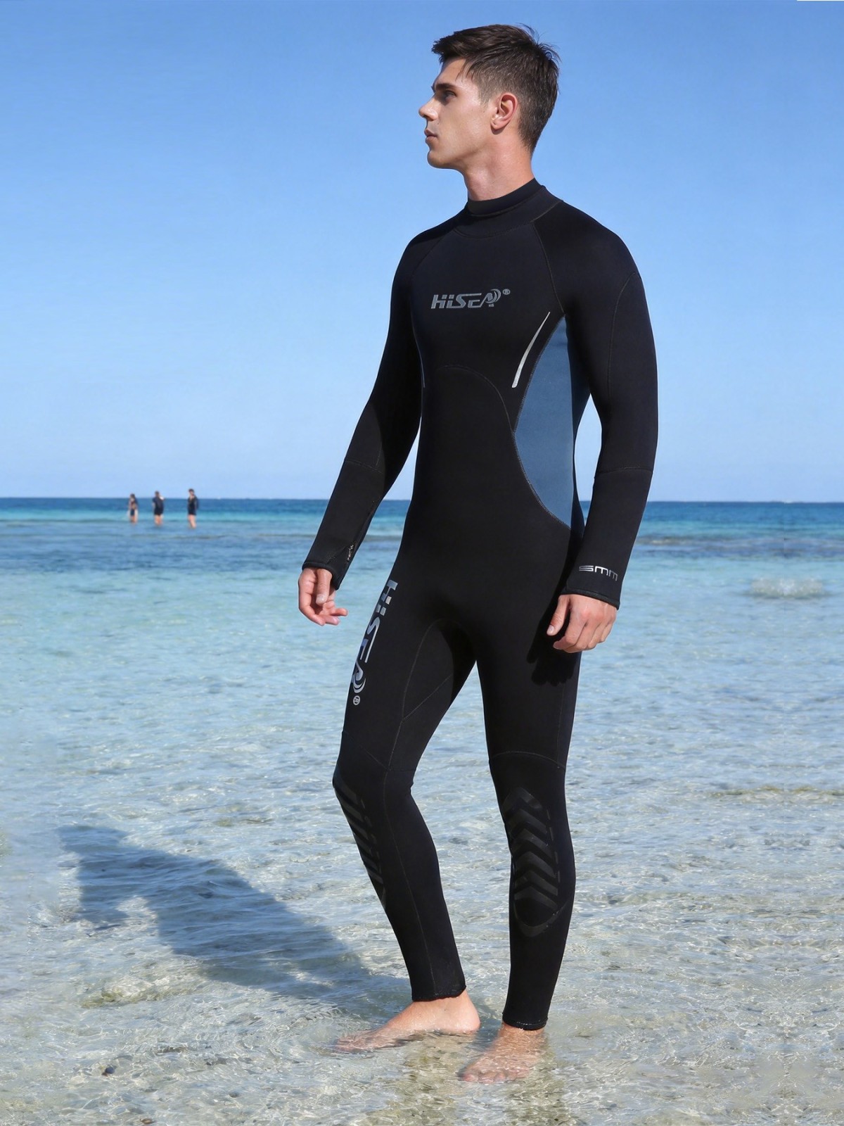 7 No.M088 Men 5mm Full Body Scuba Diving Wetsuit Detachable Wrist Ankle Zippers