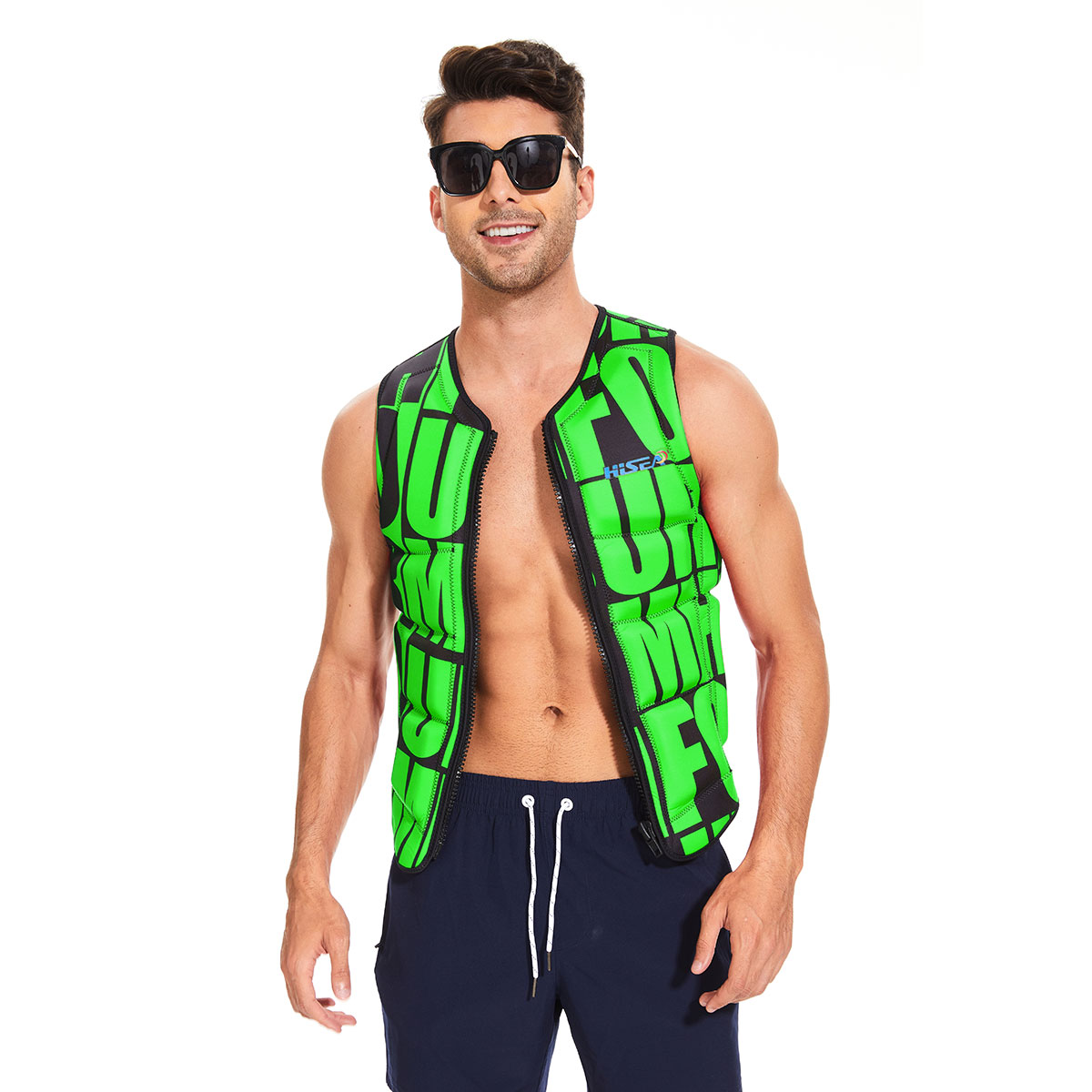 Adult Neoprene Swim Vest Quick Dry High Buoyancy Float Jacket Adjustable Flotation Vest for Men Women Boating Fishing Surfing Swimming Kayaking