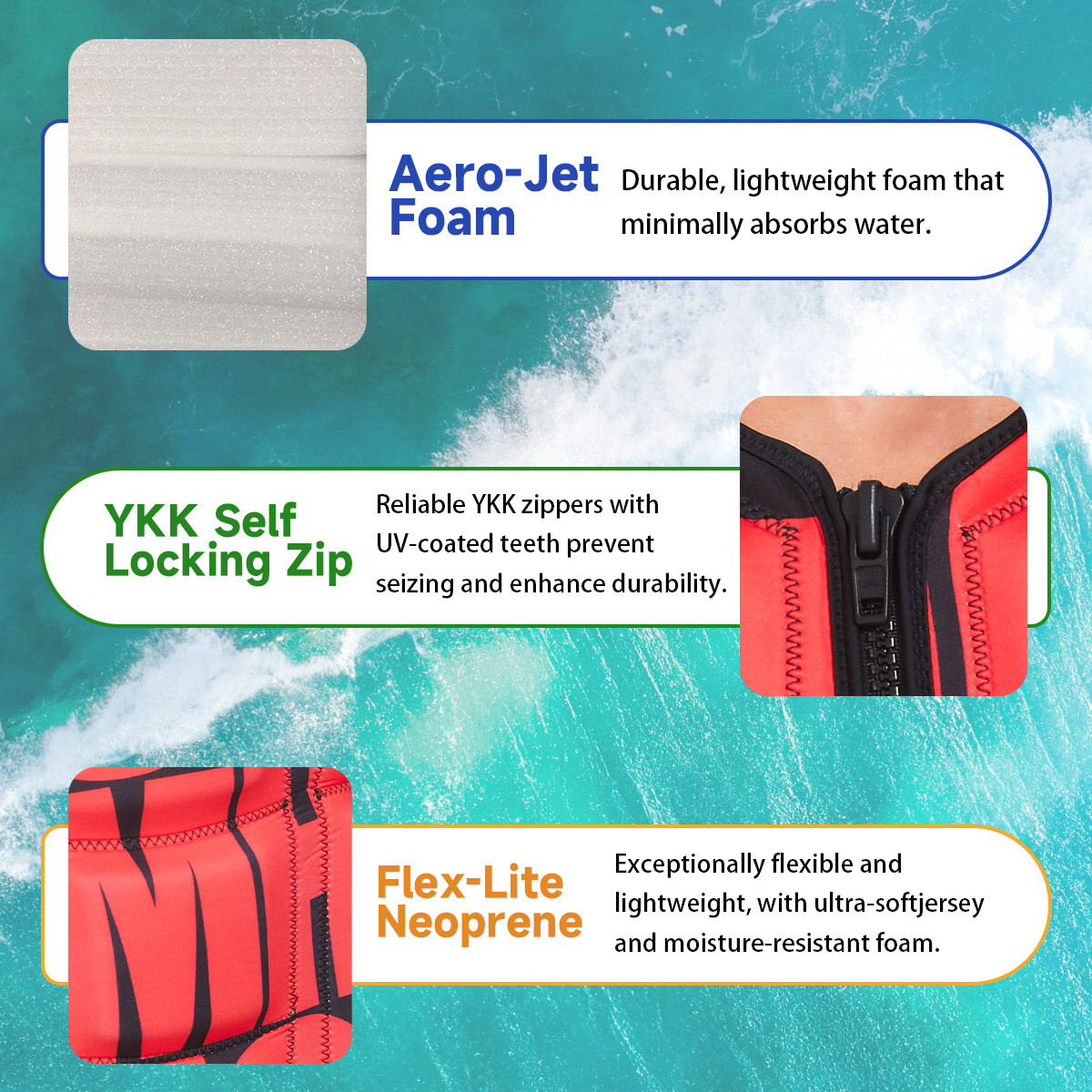 7 Adult Neoprene Swim Vest Quick Dry High Buoyancy Float Jacket Adjustable Flotation Vest for Men Women Boating Fishing Surfing Swimming Kayaking