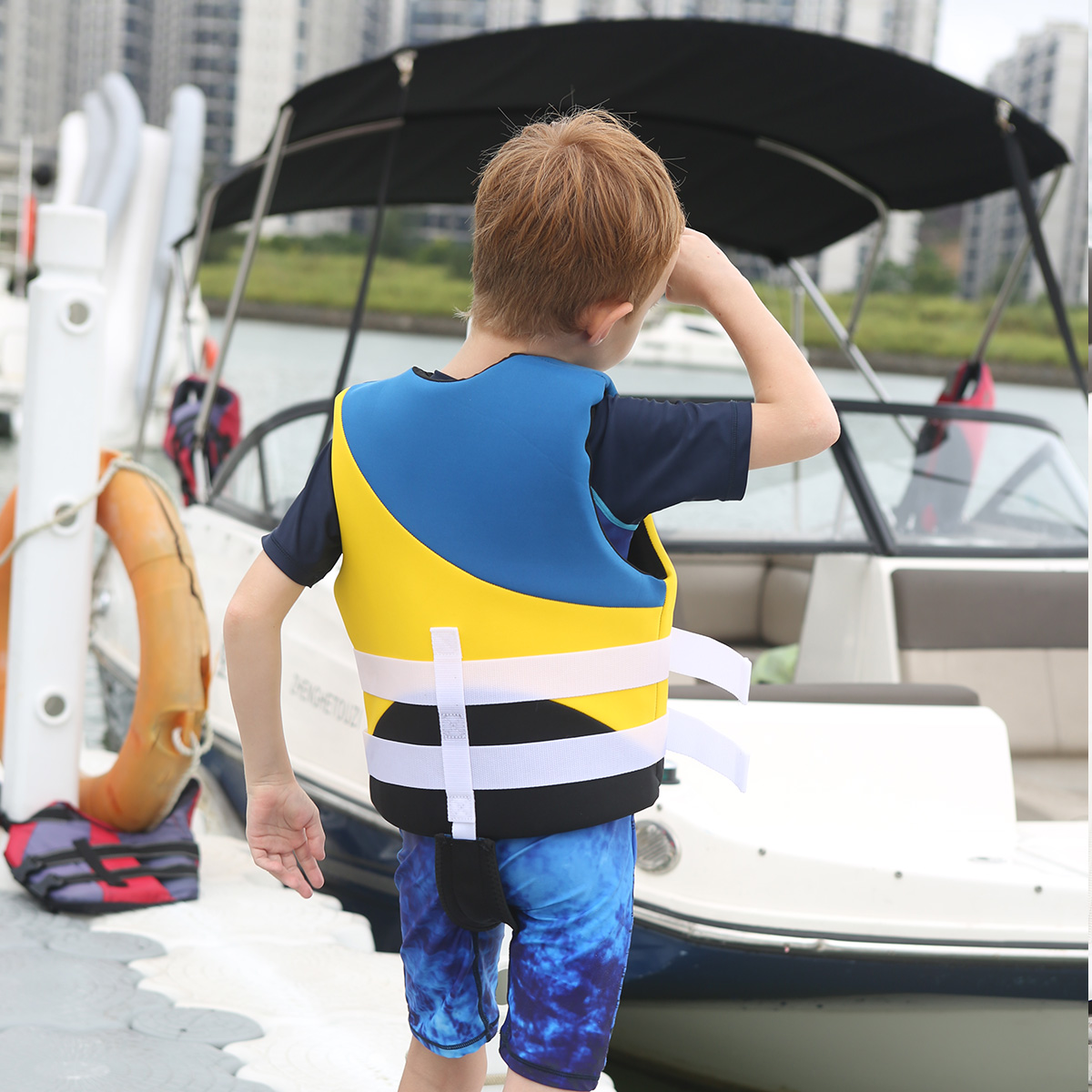 Kids Buoyancy Swim Vest, Boys Girls Adjustable Belt Life Jacket, Quick Dry Safe Float Vest for Swimming Boating Paddling