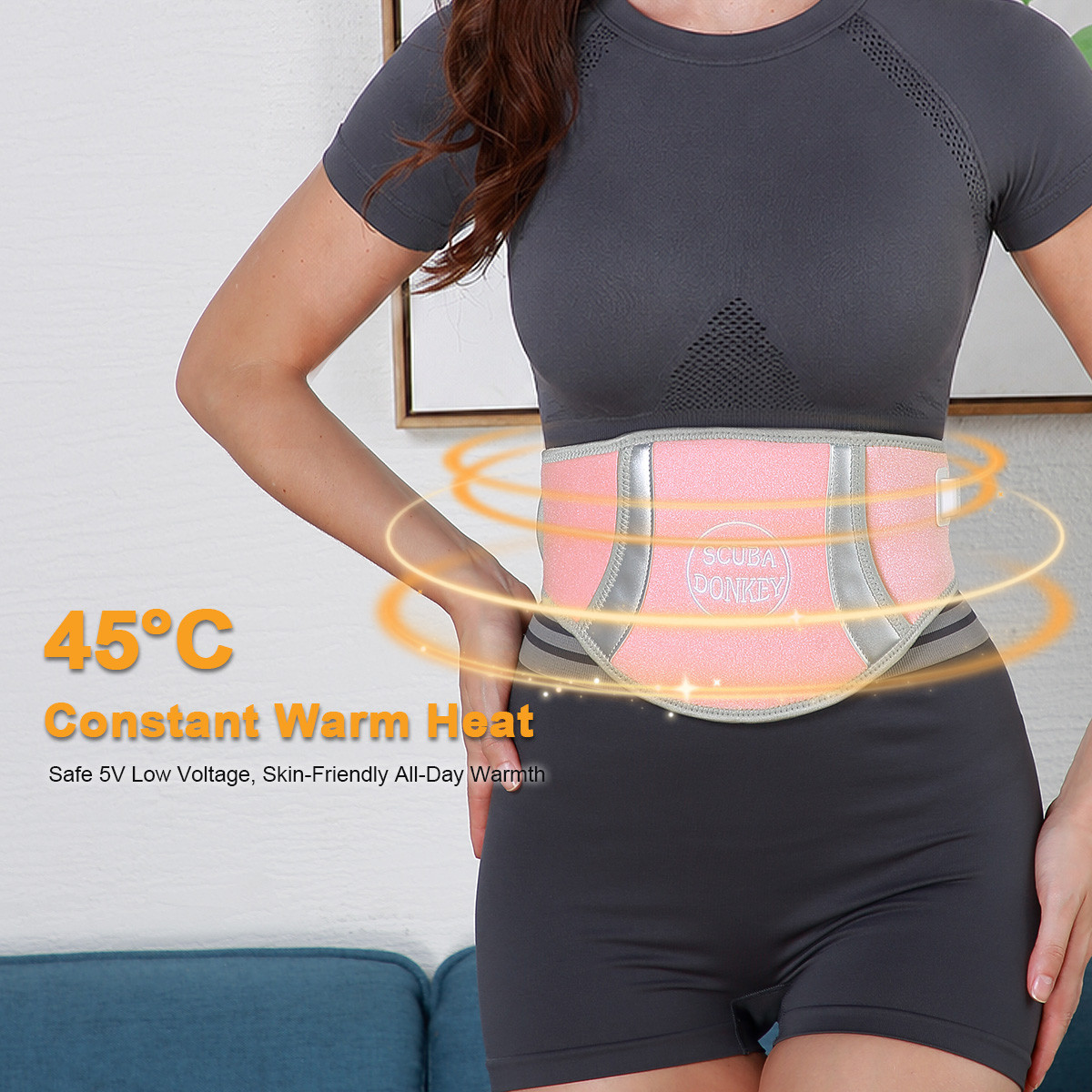 画板 2 No.O032 Heating Waist Belt for Women | Period Pain Relief Neoprene Menstrual Heat Wrap with Kangaroo Pouch