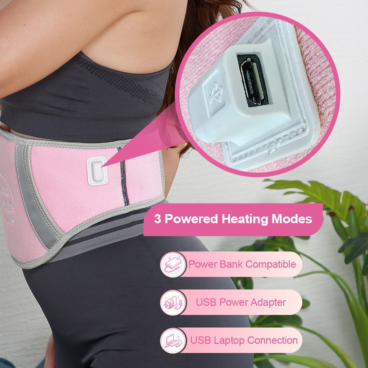 画板 3 No.O032 Heating Waist Belt for Women | Period Pain Relief Neoprene Menstrual Heat Wrap with Kangaroo Pouch