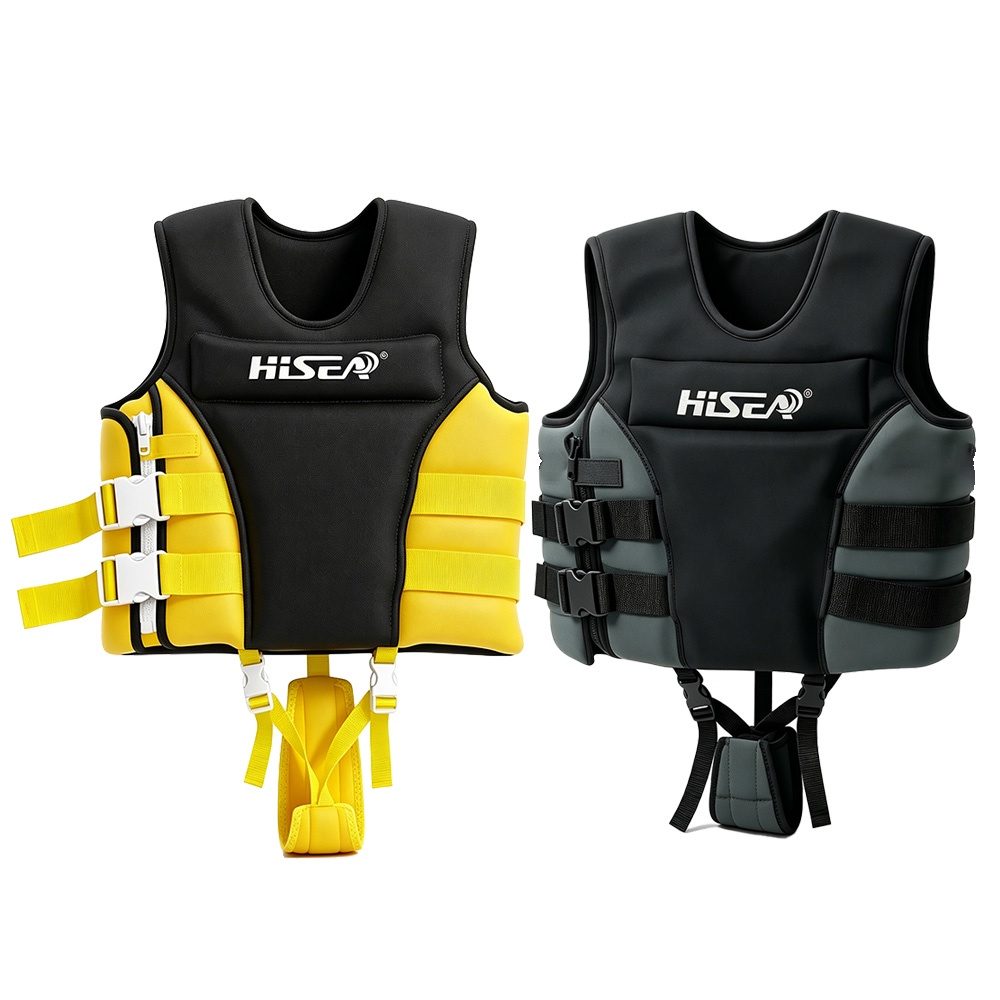 No.L016+L157 HISEA Kids Neoprene Life Jacket, Child Flotation Vest with Adjustable Safety Straps for Swimming Boating Watersports