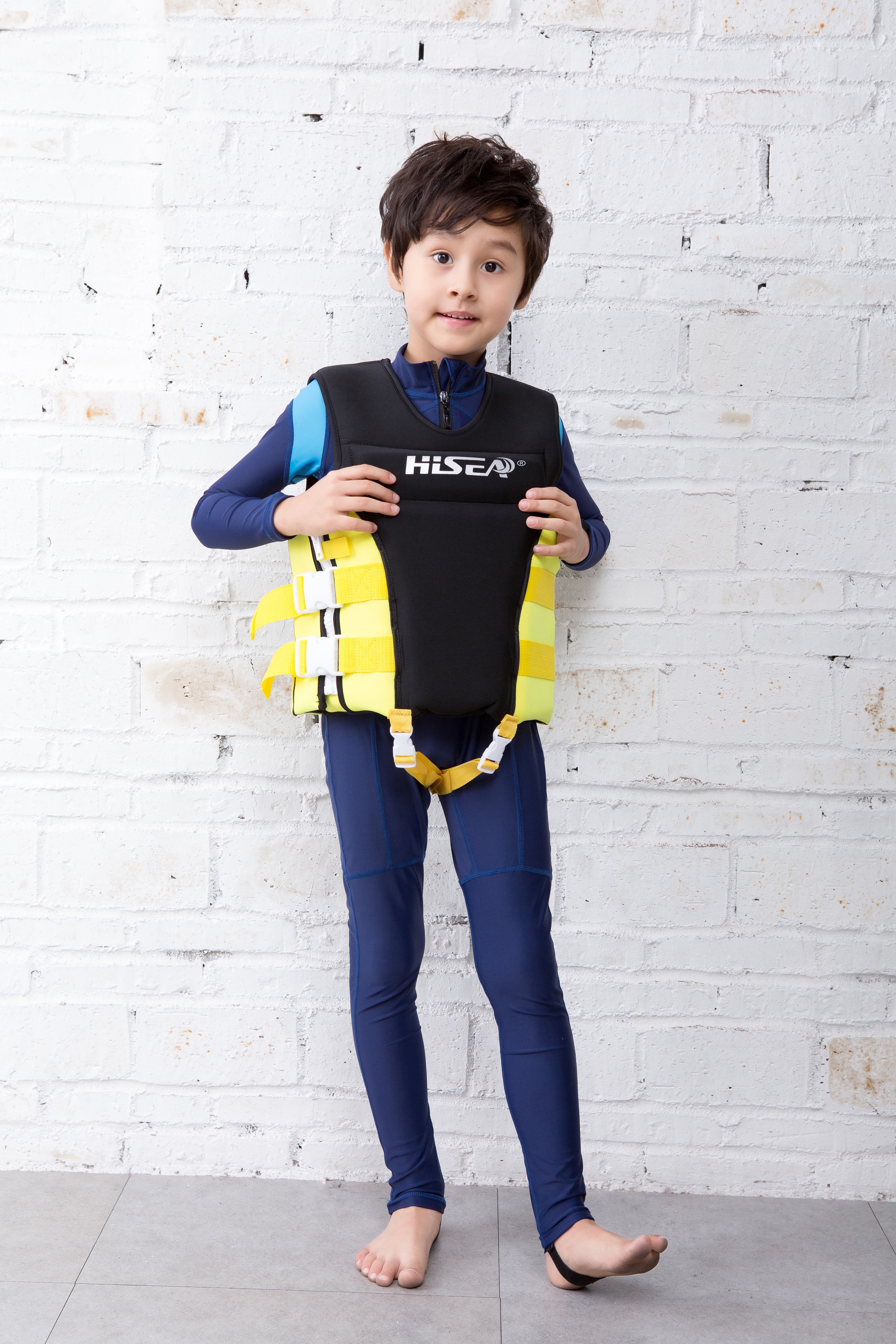 No.L016+L157 HISEA Kids Neoprene Life Jacket, Child Flotation Vest with Adjustable Safety Straps for Swimming Boating Watersports