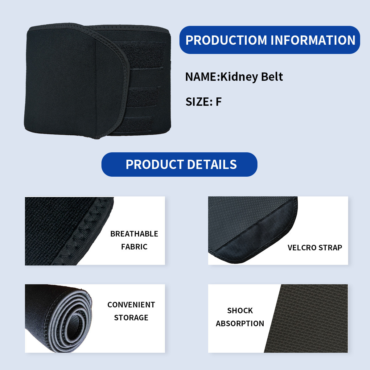 No.O205 Weight Lifting Waist Support Belt, Adjustable Neoprene Back Lumbar Support Belt for Gym Workout Squat Deadlift Weight Training