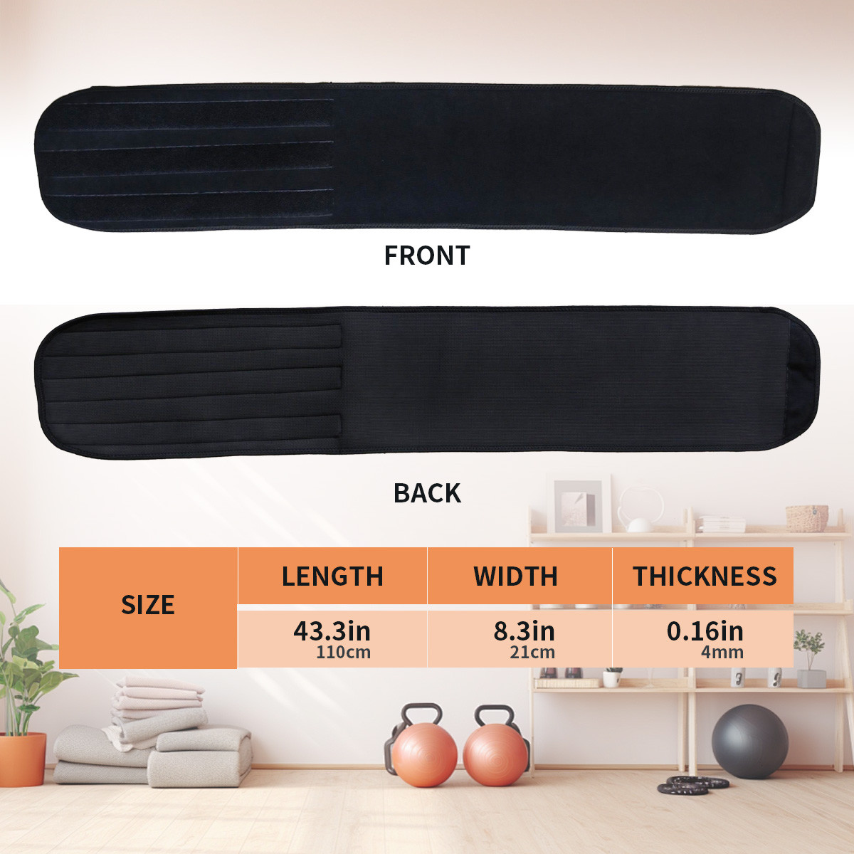 No.O205 Weight Lifting Waist Support Belt, Adjustable Neoprene Back Lumbar Support Belt for Gym Workout Squat Deadlift Weight Training