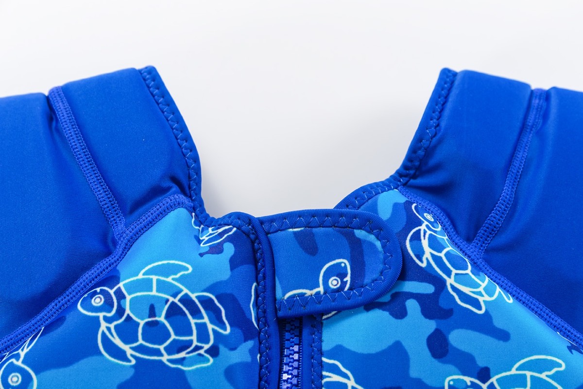 IMG_9687 No.L014 Kids Swim Float Vest Toddler Blue Camo Turtle Pattern Life Jacket Adjustable Safety Strap Buoyancy Aid for Beach Pool
