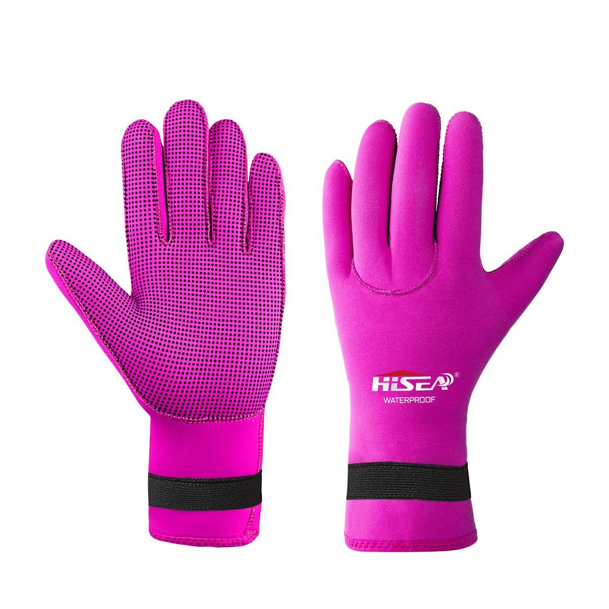 No.005 HISEA 3mm Neoprene Wetsuit Gloves Adjustable Wrist Strap Anti-Scratch Thermal Diving Gloves for Snorkeling Surfing Kayaking