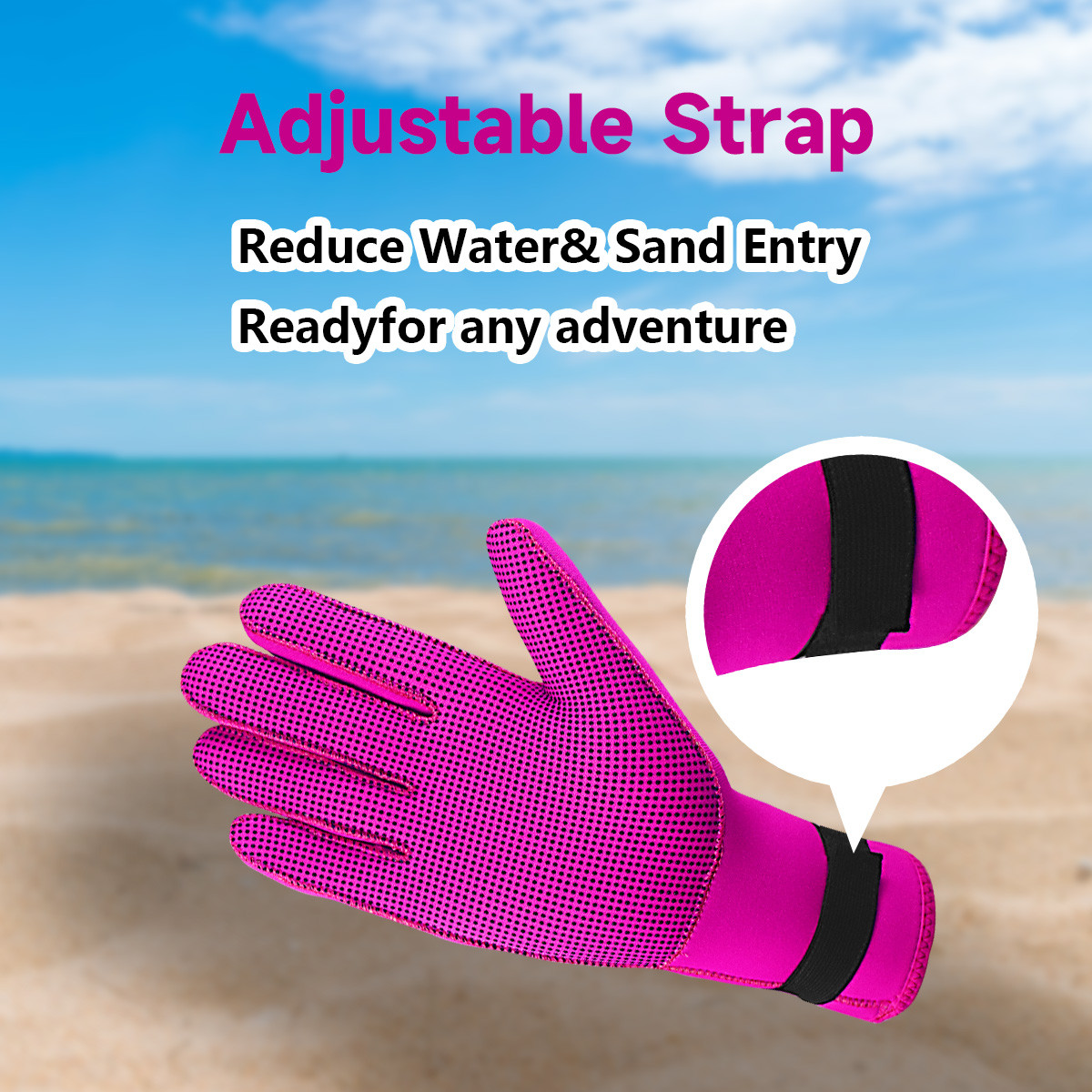 4 No.005 HISEA 3mm Neoprene Wetsuit Gloves Adjustable Wrist Strap Anti-Scratch Thermal Diving Gloves for Snorkeling Surfing Kayaking