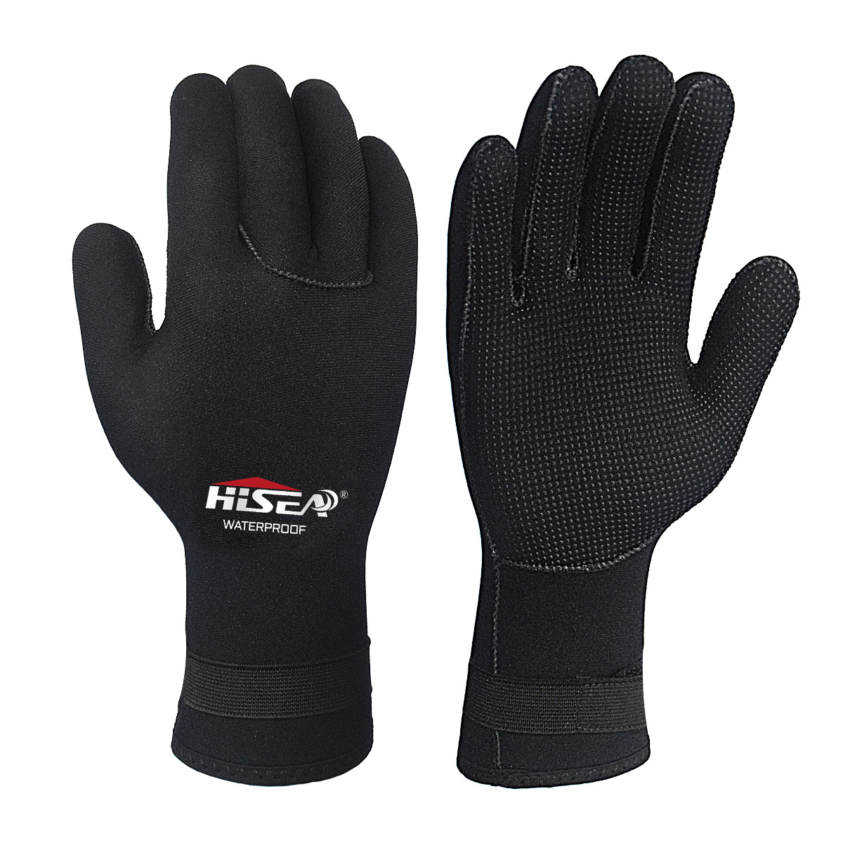 No.005 HISEA 3mm Neoprene Wetsuit Gloves Adjustable Wrist Strap Anti-Scratch Thermal Diving Gloves for Snorkeling Surfing Kayaking