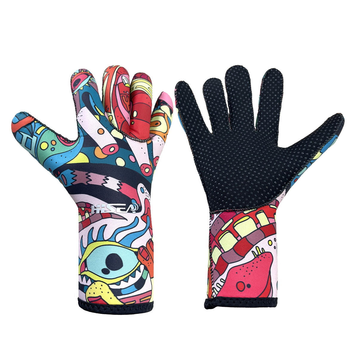 No.005 HISEA 3mm Neoprene Wetsuit Gloves Adjustable Wrist Strap Anti-Scratch Thermal Diving Gloves for Snorkeling Surfing Kayaking