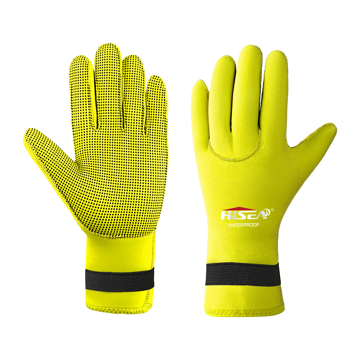No.005 HISEA 3mm Neoprene Wetsuit Gloves Adjustable Wrist Strap Anti-Scratch Thermal Diving Gloves for Snorkeling Surfing Kayaking