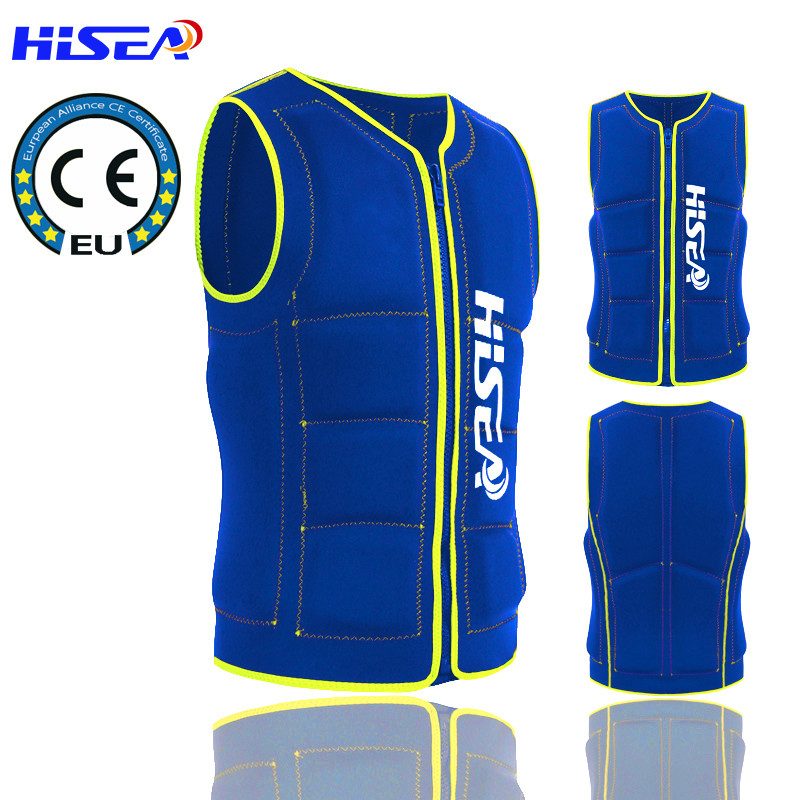 No.L019 Adult Neoprene Life Vest Unisex Front Zip Buoyancy Jacket for Surfing Wakeboarding Kayaking