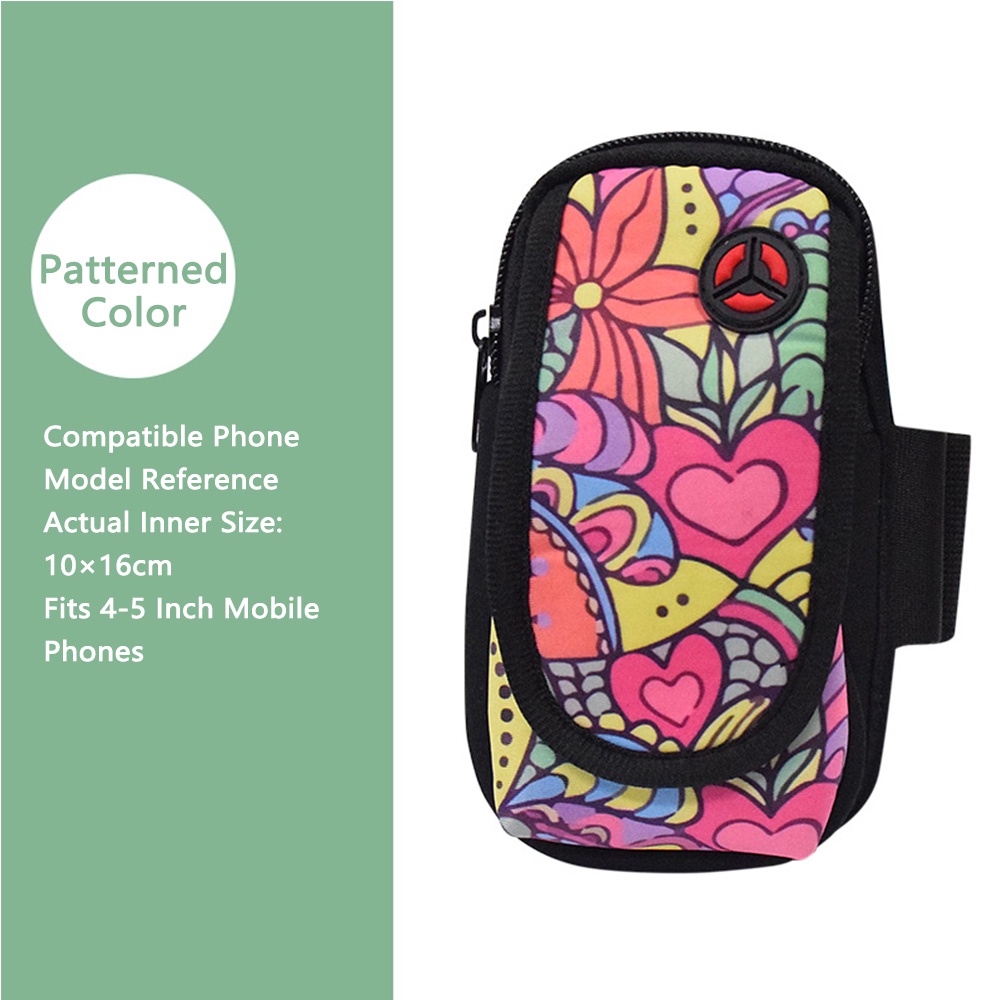 No.O010 Print Pattern Sports Arm Band Phone Bag Adjustable Waterproof Arm Holder for 4-5 Inch Mobile Phones Running Swimming Surfing