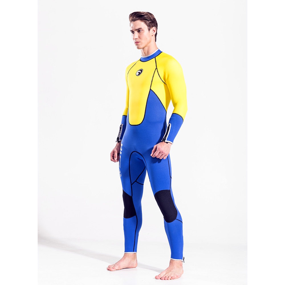 One Piece Full Body Thermal Wetsuit for Adult Men, Stretch Neoprene Long Sleeve Swim Diving Suit for Surf Snorkel Freediving