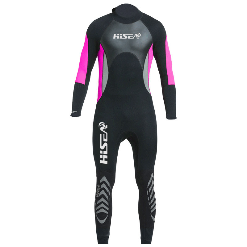 Women Full Body Neoprene Wetsuit, Long Sleeve One Piece Thermal Diving Suit for Snorkeling Surfing Freediving Water Sports