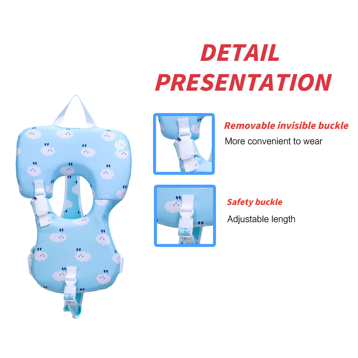 Baby Neck Float Life Jacket Toddler Swimming Float Vest for Pool Beach