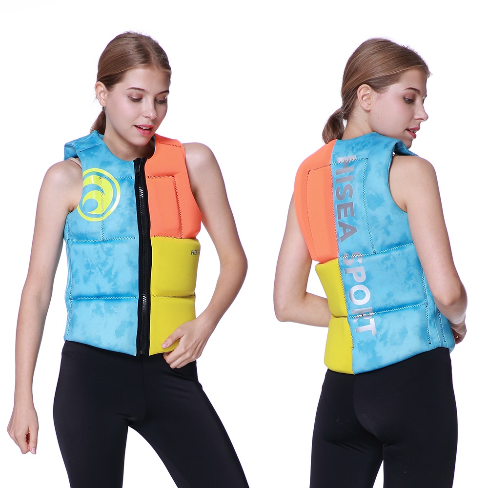 wo-Side Wear Neoprene Life Jacket Adult Reversible Swim Vest for Wakeboarding Kayaking