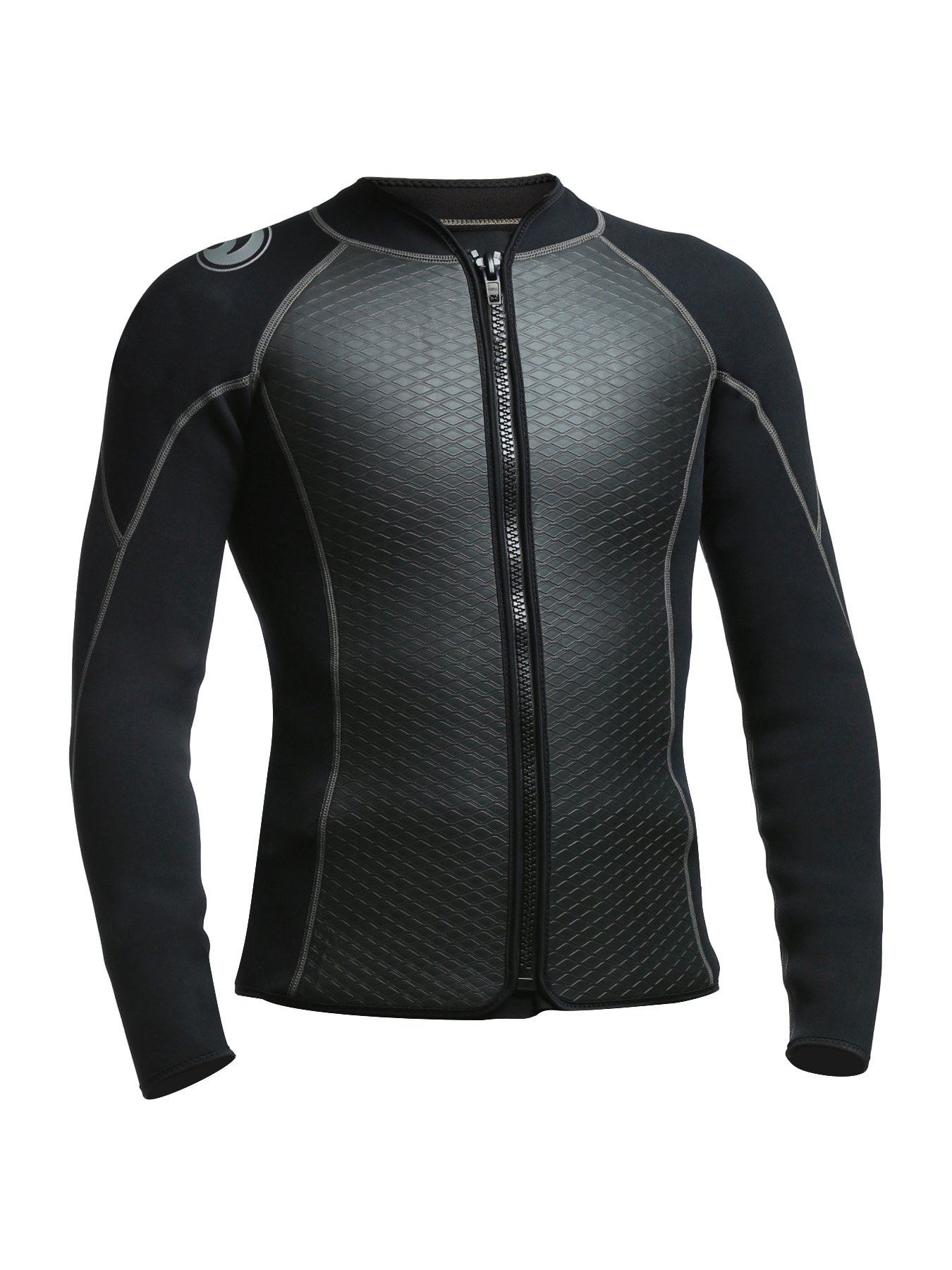 HISEA Men Front Zip Wetsuit Top 3mm Neoprene Long Sleeve Diving Jacket Thermal Stretch Swim Shirt for Surfing Snorkeling Kayaking