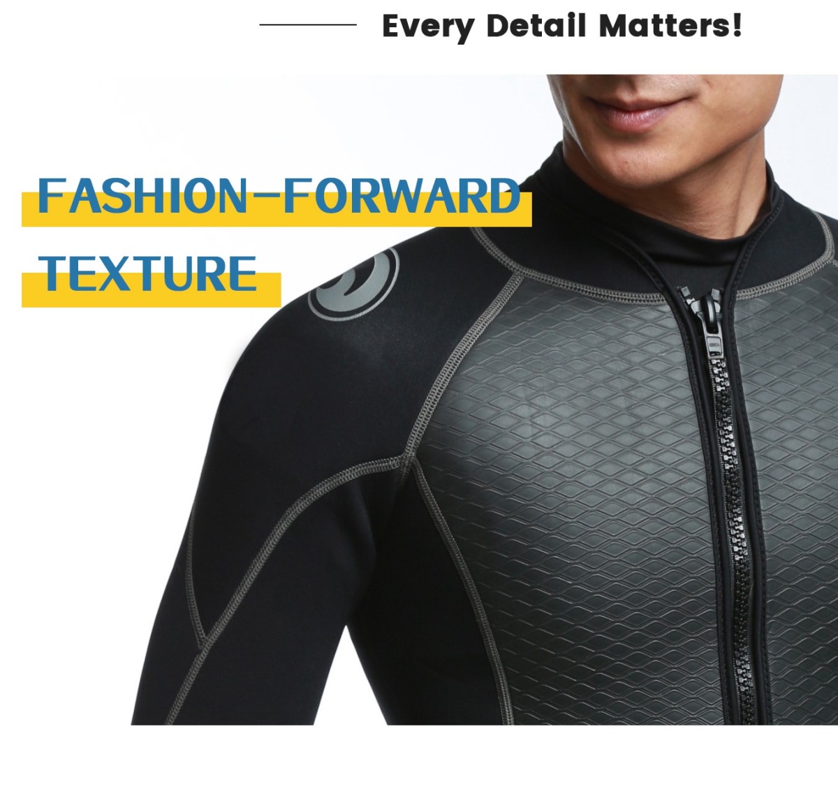 images_03 HISEA Men Front Zip Wetsuit Top 3mm Neoprene Long Sleeve Diving Jacket Thermal Stretch Swim Shirt for Surfing Snorkeling Kayaking